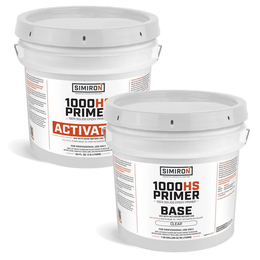 Simiron 1000HS primer and activator one-gallon cans